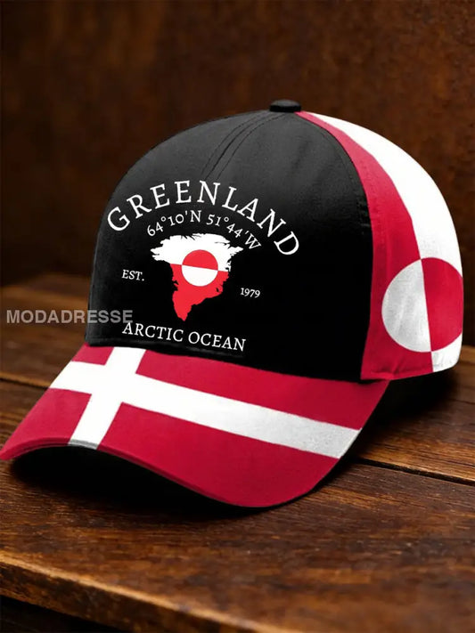Grønlands trykt Casual Unisex Hat Sort / ONE