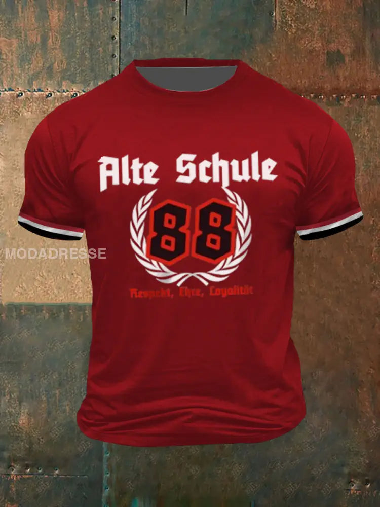Herrar Alte Schule korta ärmar T-shirt röd / S