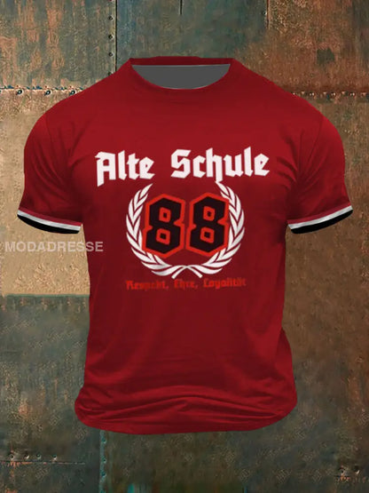 Herrar Alte Schule korta ärmar T-shirt röd / S