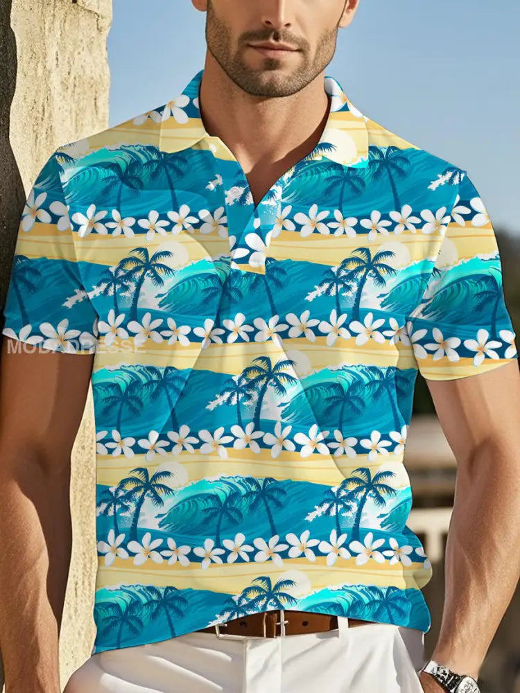 Herrens Casual Beach Palm Tree tröj som bild / S