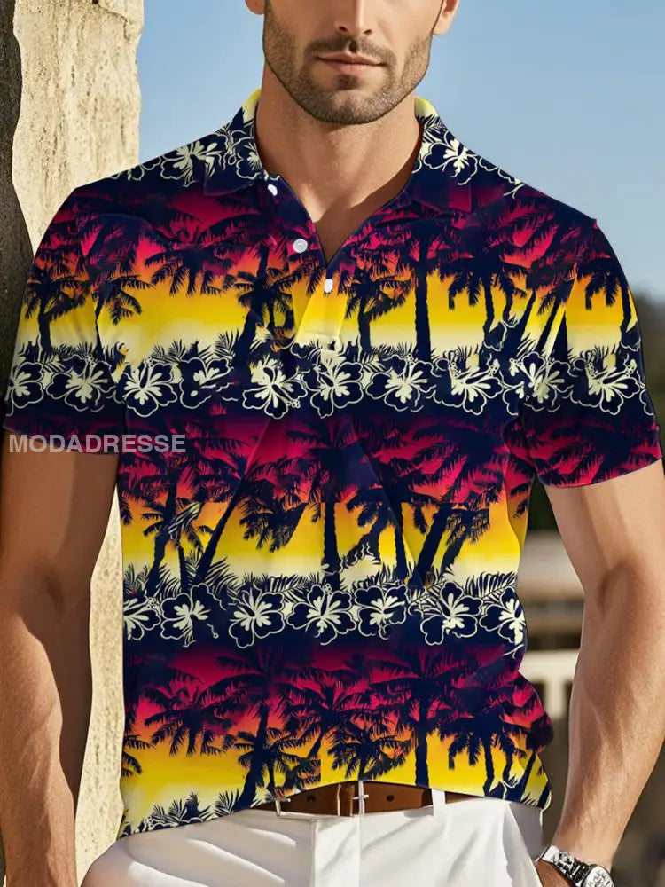 Herrens Casual Beach Palm Tree tröj som bild / S