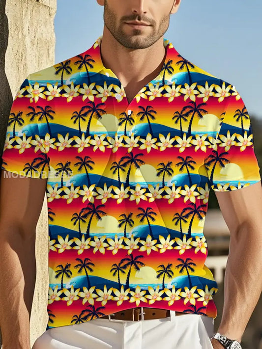 Herrens Casual Beach Palm Tree tröj som bild / S