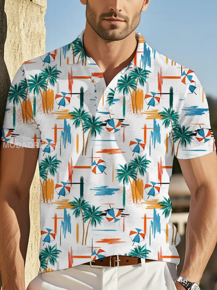 Herrens Casual Beach Palm Tree tröj som bild / S