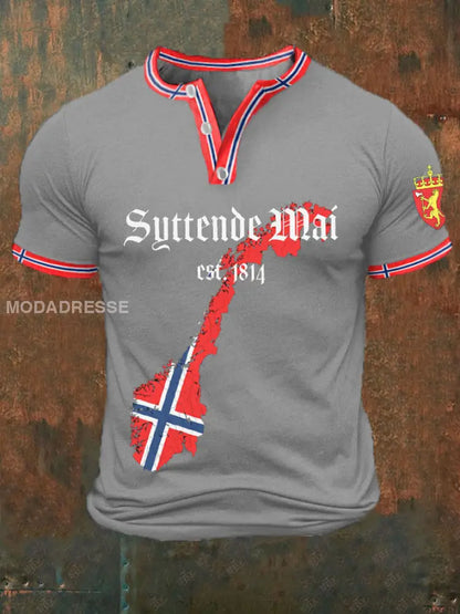 Herrens Norge 1814.5.17 Trykt Henry Krageskjort grå / S