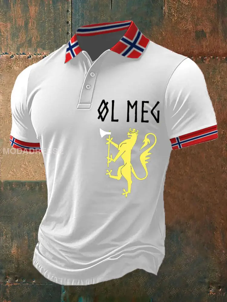 Herrens Øl Polo-skjorte kvit / S