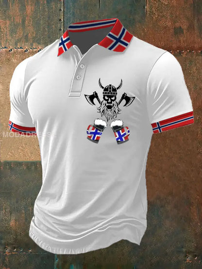 Herrens Øl Polo-skjorte kvit / S