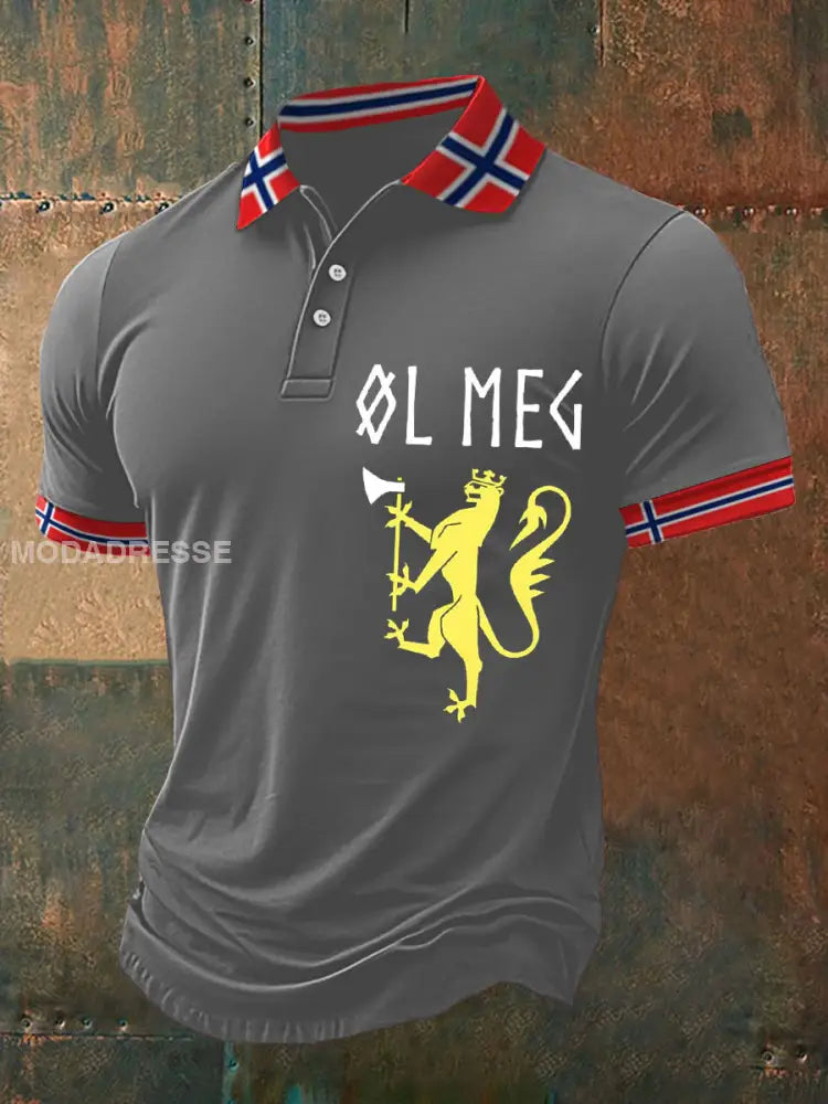 Herrens Øl Polo-skjorte lyggrå / S