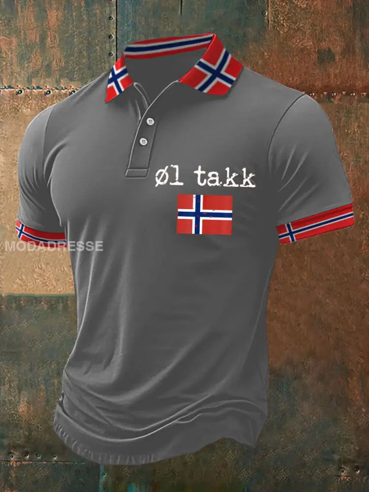 Herrens Øl Polo-skjorte lyggrå / S