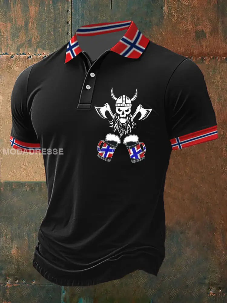 Herrens Øl Polo-skjorte svart / S