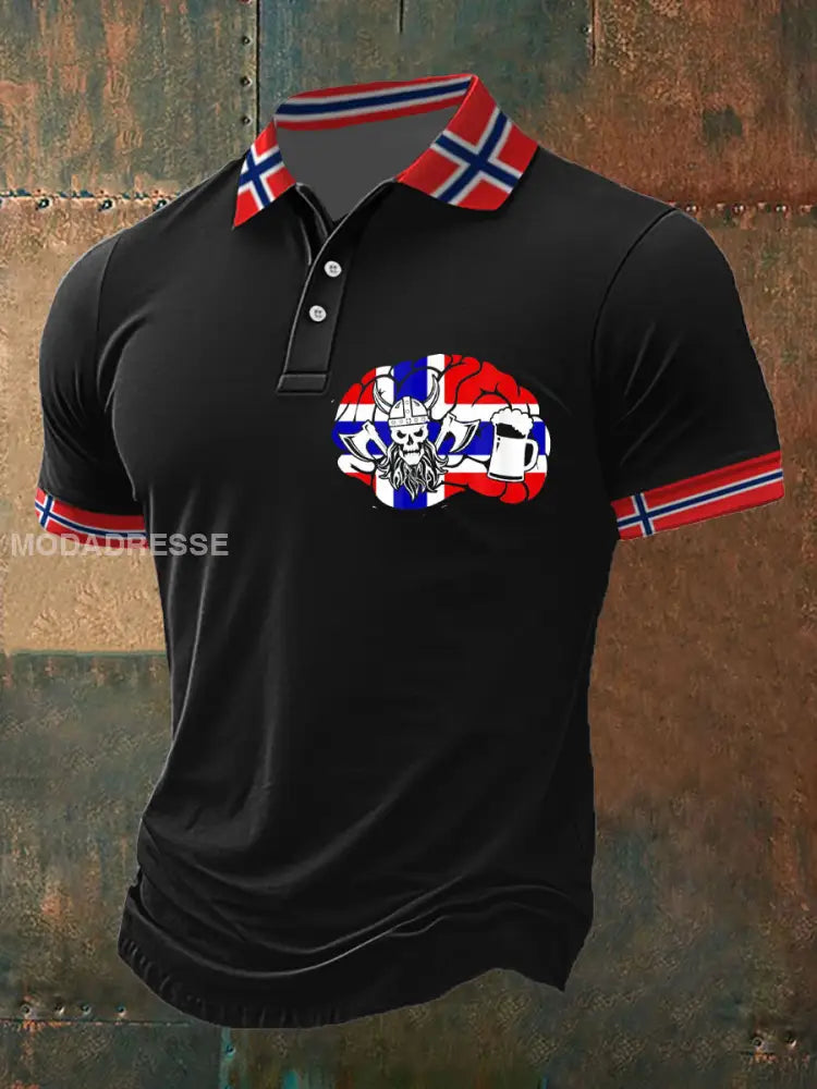 Herrens Øl Polo-skjorte svart / S