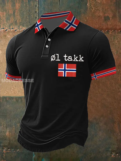 Herrens Øl Polo-skjorte svart / S