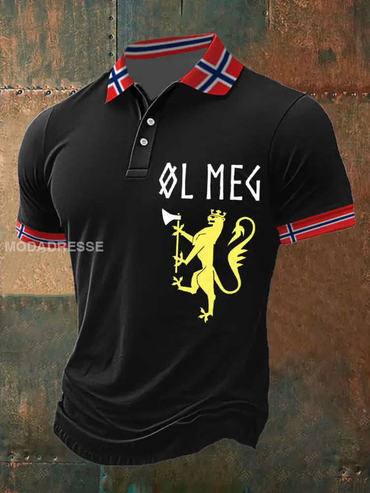 Herrens Øl Polo-skjorte svart / S