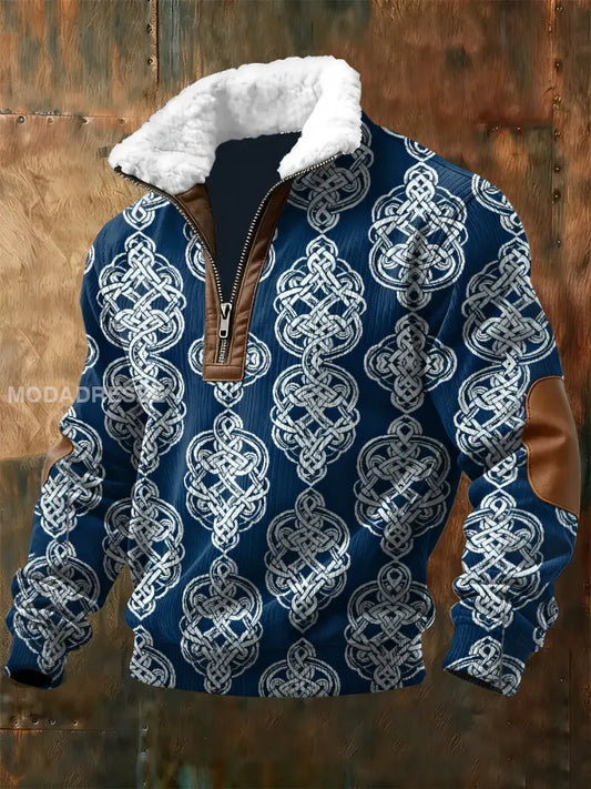 Herrens Retro Viking keltisk knop Casual Sweatshirt som bild / S