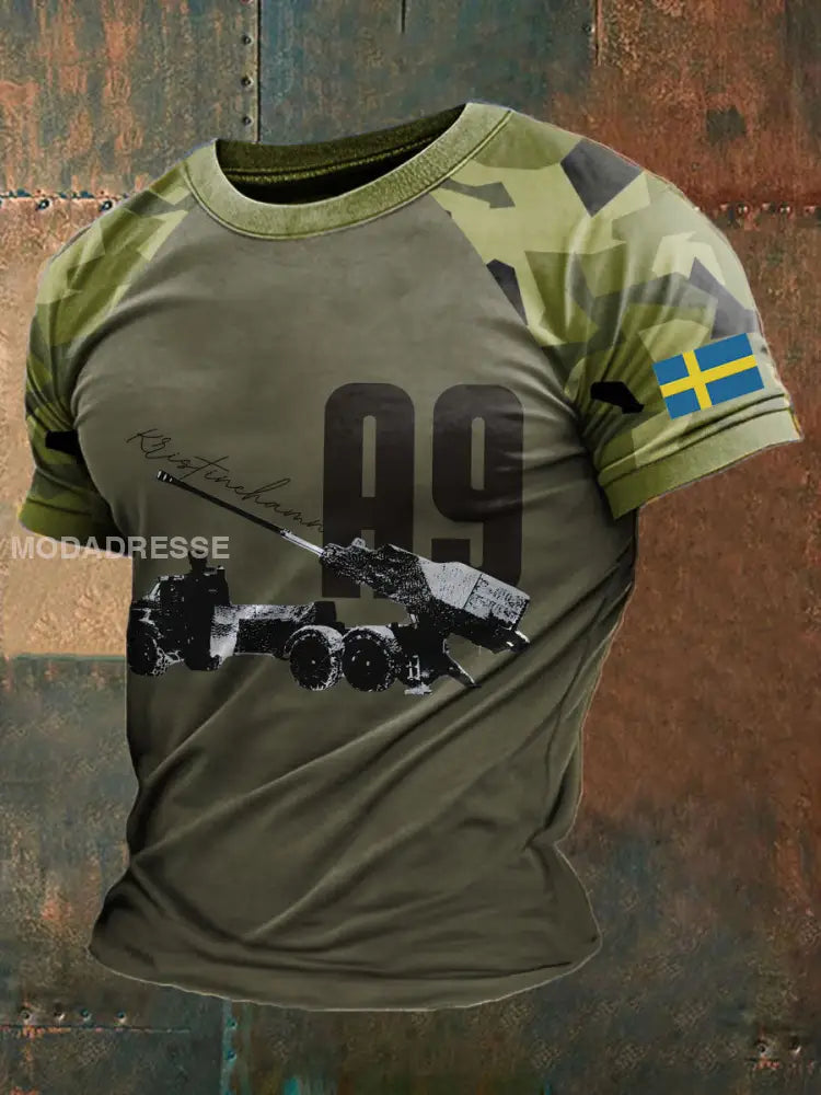 Herrens svenska armé T-shirt armé gröna / S