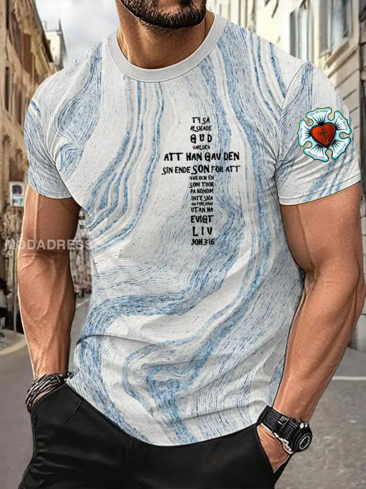 Herrens Sverige Faith God T-shirt blå / S