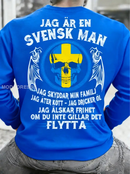 Herrens Sverige Jag är Svensk Sweatshirt Svensk blå / S