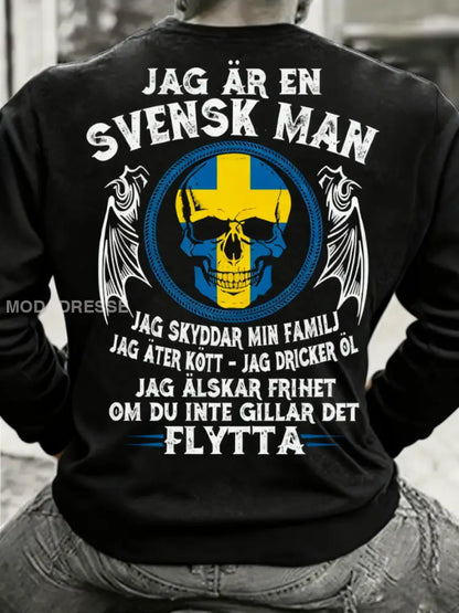 Herrens Sverige Jag är Svensk Sweatshirt svart / S