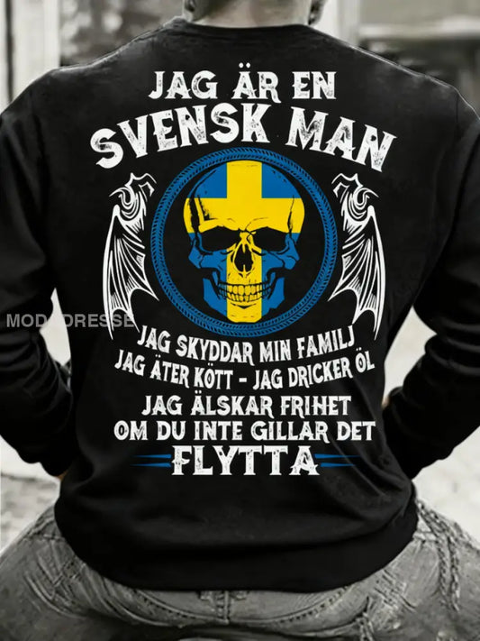 Herrens Sverige Jag är Svensk Sweatshirt svart / S
