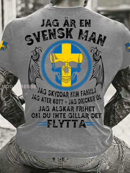 Herrens Sverige Jag är Svensk T-shirt ljusgrå / S