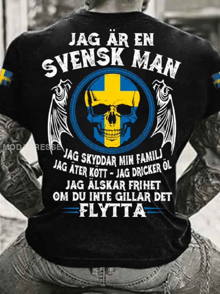 Herrens Sverige Jag är Svensk T-shirt svart / S