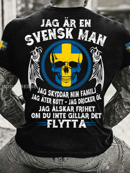 Herrens Sverige Jag är Svensk T-shirt svart / S