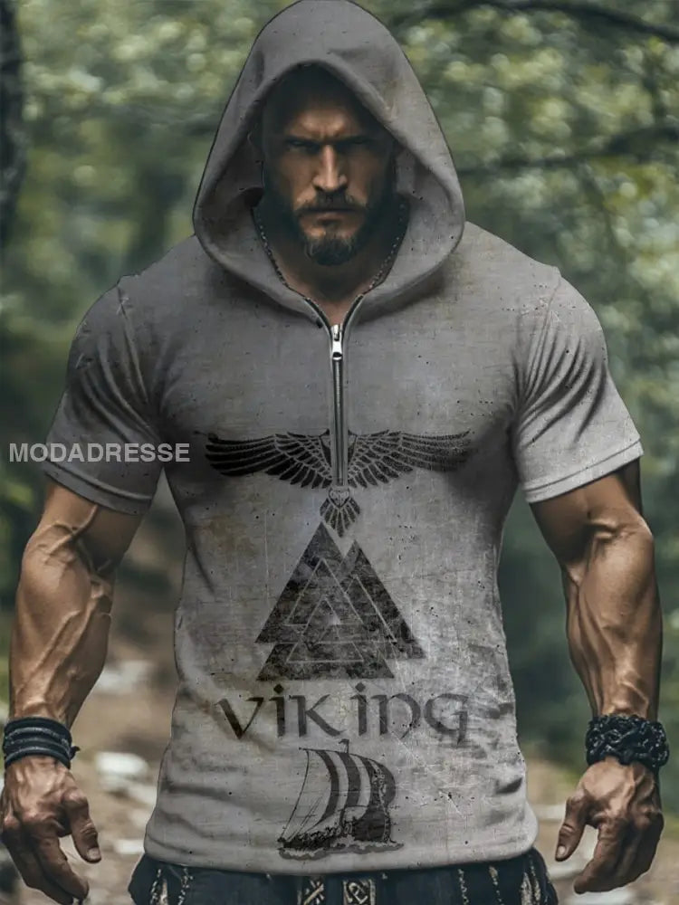 Herrens Viking kortärmad skjorta grå / S