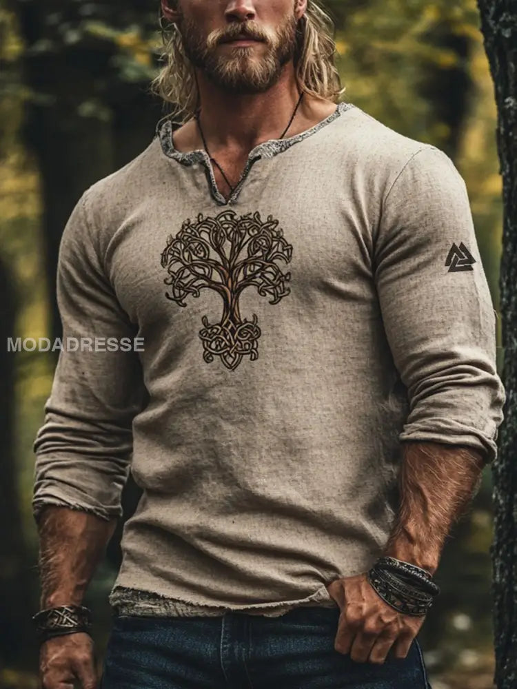 Herrens Viking Mid Sleeve T shirt Aprikot / S