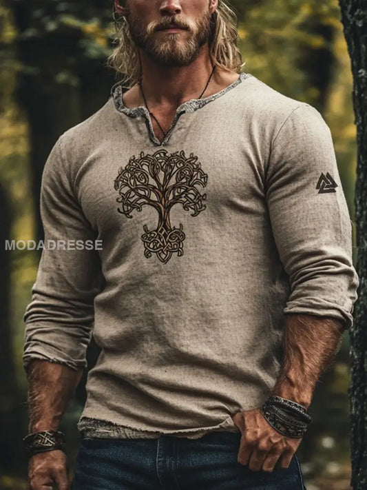 Herrens Viking Mid Sleeve T shirt Aprikot / S