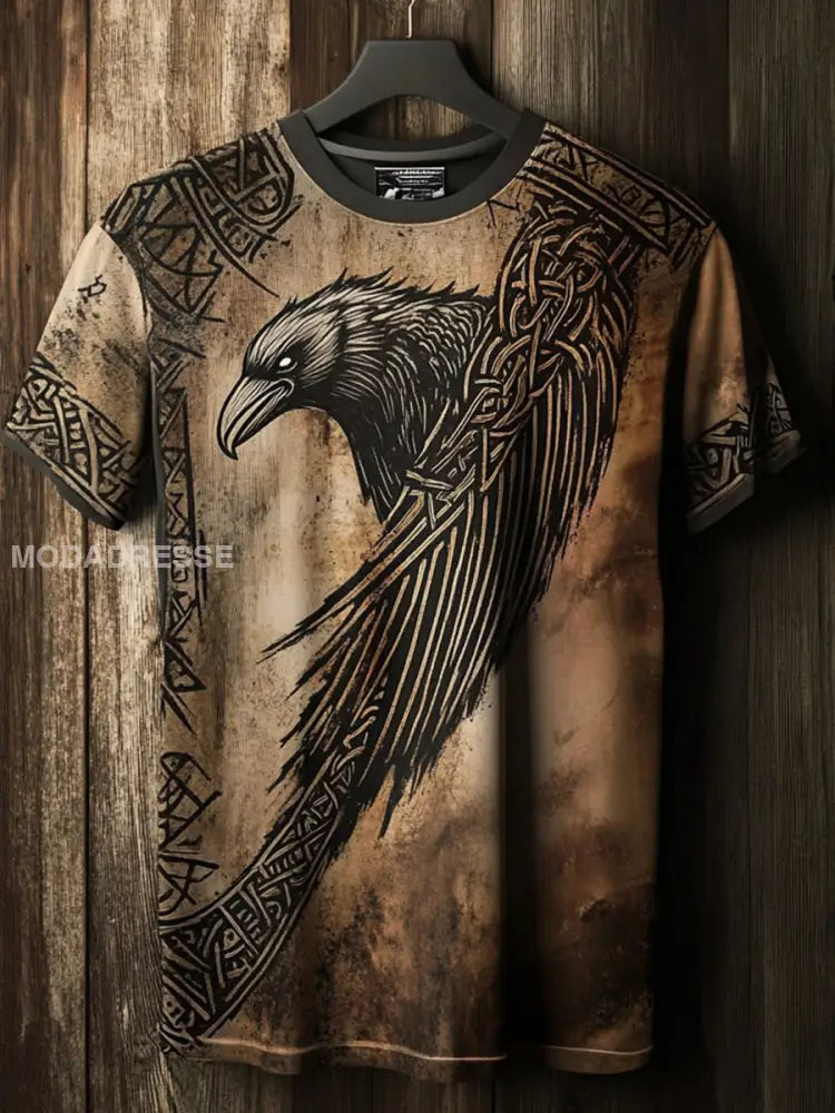 Herrens Viking Raven T-shirt som bild / S
