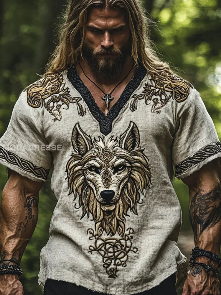 Herrens Viking T shirt Aprikot / S