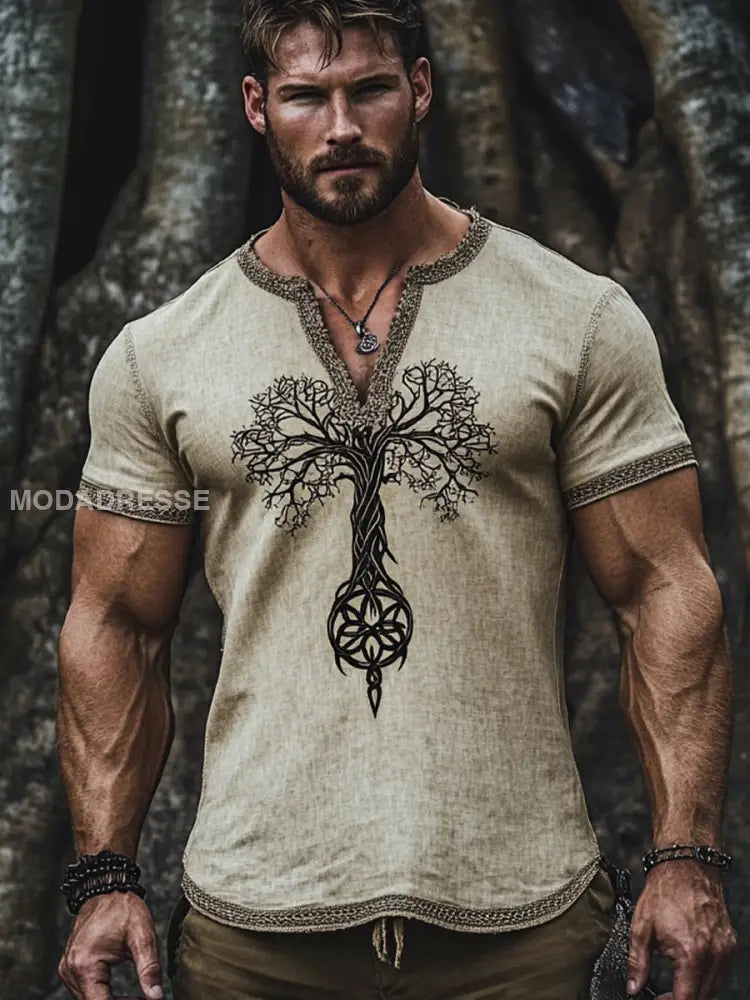 Herrens Viking T-shirt Aprikot / S