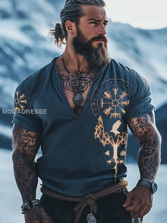 Herrens Viking T-shirt blå sjöfart / S