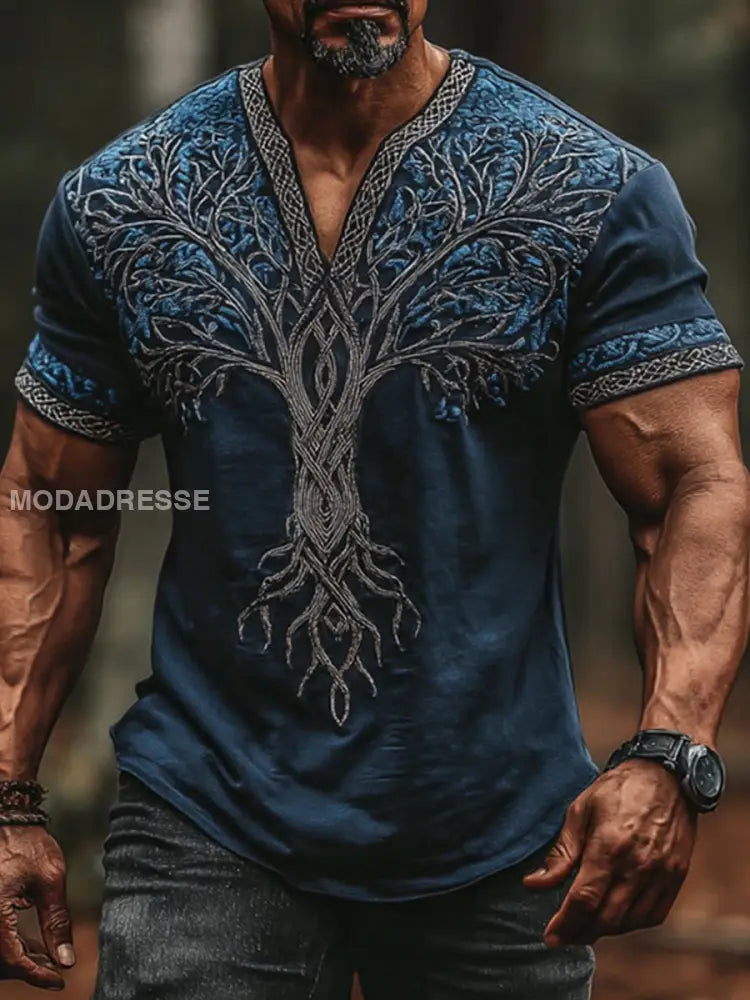 Herrens Viking T-shirt blå sjöfart / S