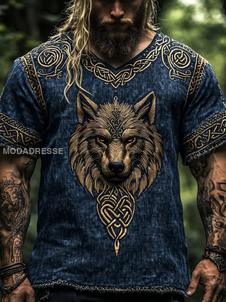 Herrens Viking T-shirt blå sjöfart / S