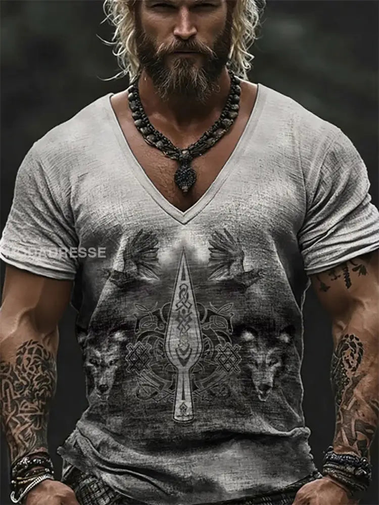Herrens Viking T shirt grå / S