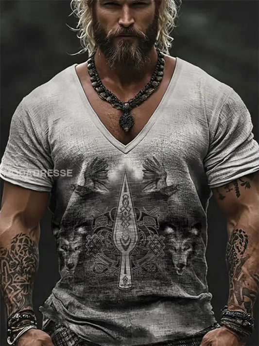 Herrens Viking T shirt grå / S