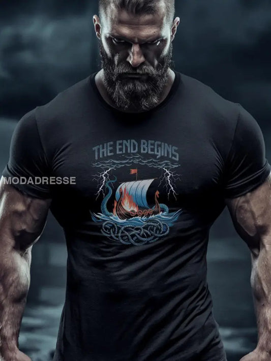 Herrens Viking T-shirt svart / S