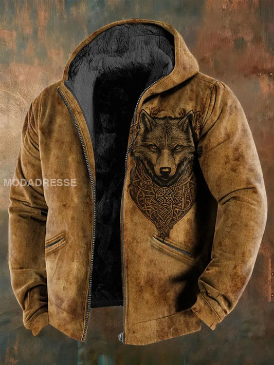Herrens Viking Wolf Fleece Jacka Khaki / S