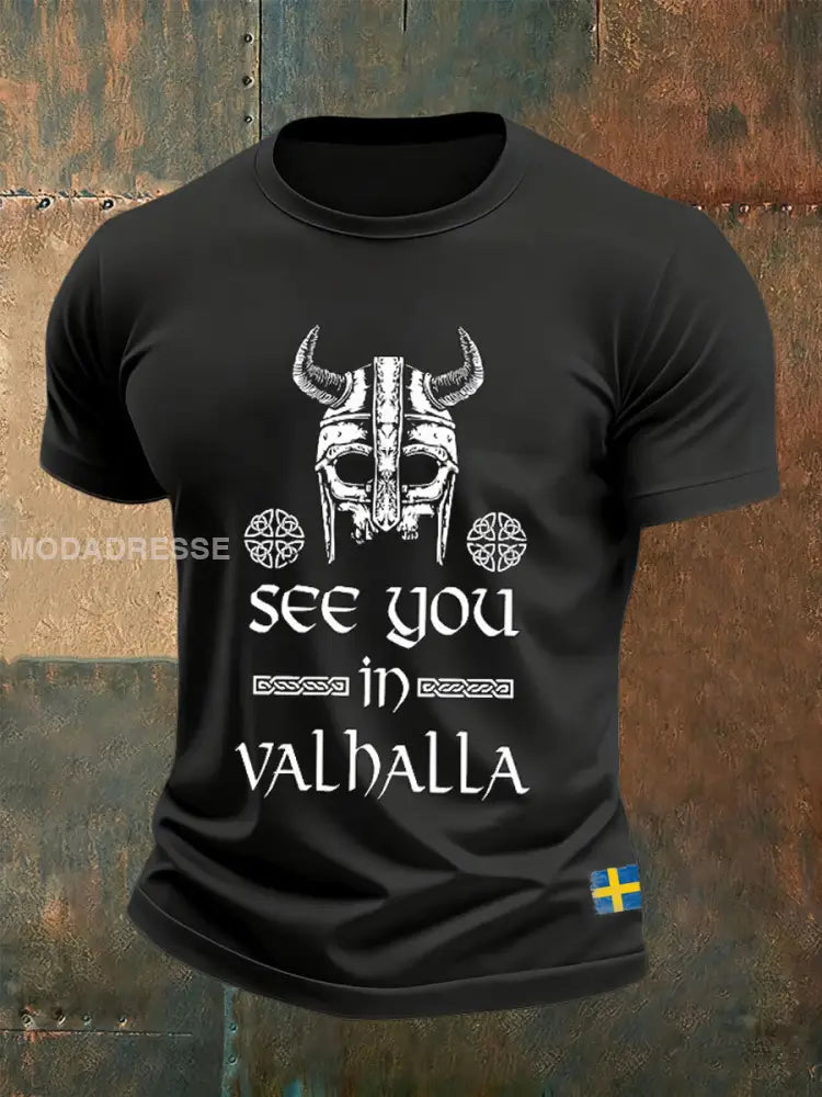 Herrens Vintage Svenska Minnes-T-shirt A / S