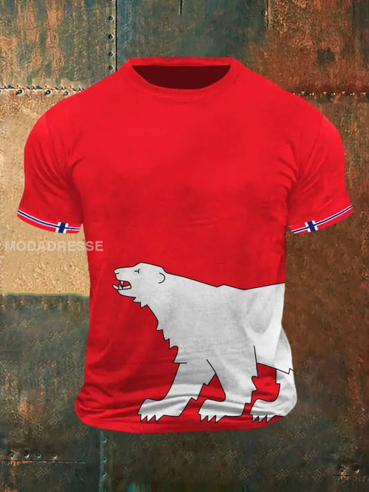 Isbjørne trykt Vintage mote kort erme T-shirt S