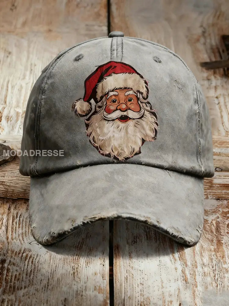 Jultomten tryckt Casual Unisex hatt ljusgrå. / ONE
