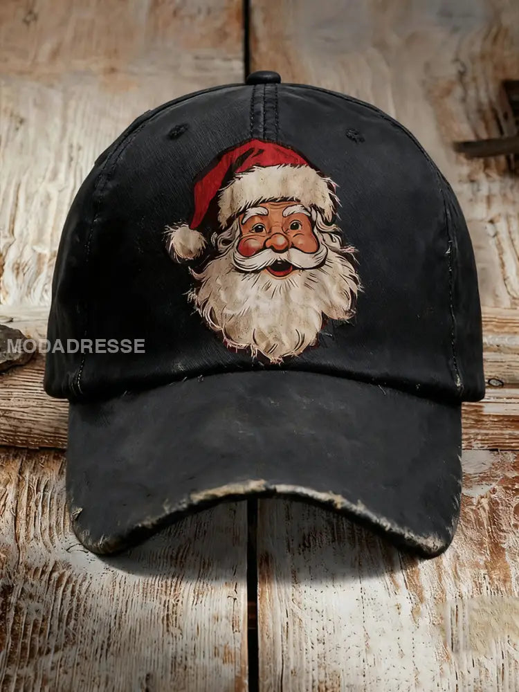 Jultomten tryckt Casual Unisex hatt svart / ONE