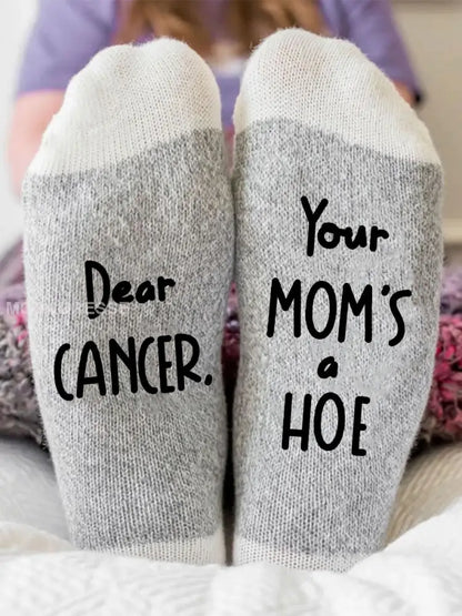 Kära cancer din mamma är en hacka neutral strumpor ljusgrå / ONE
