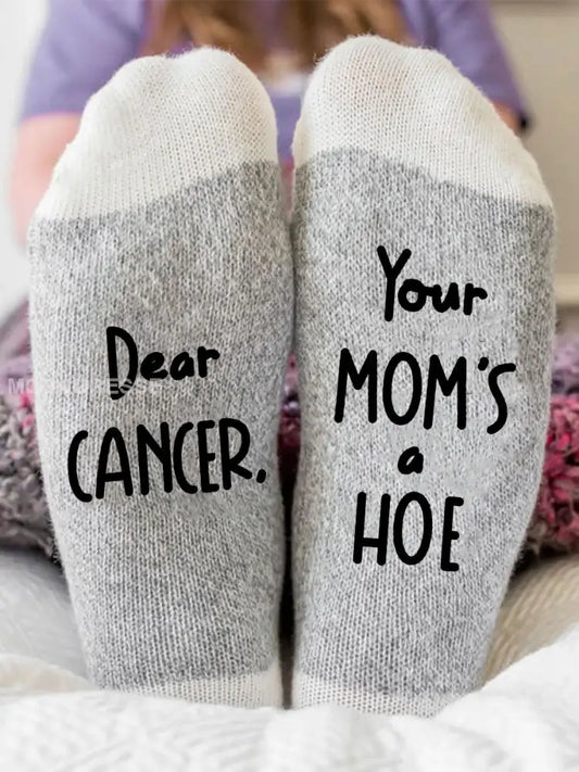 Kära cancer din mamma är en hacka neutral strumpor ljusgrå / ONE
