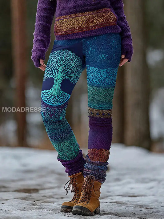 Kläder Viking träd av liv Leggings som bild / S