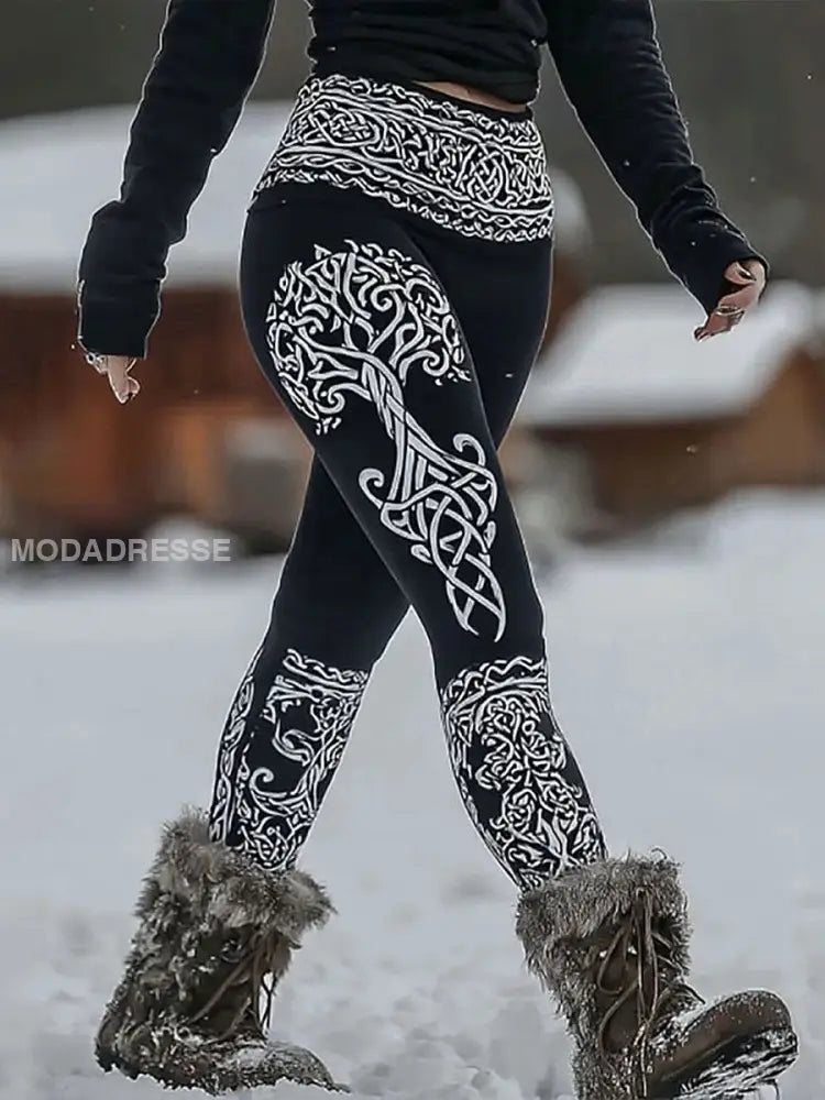 Kläder Viking träd av liv Leggings svart / S