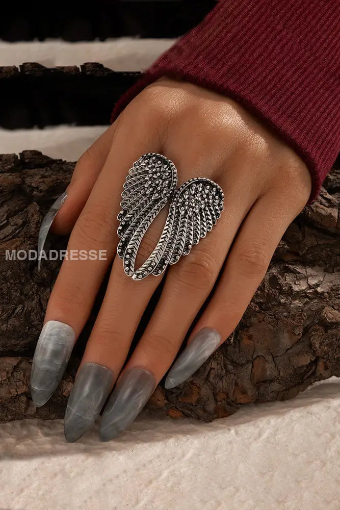 Kreativa ängelvingar Geometrisk ringe silver.