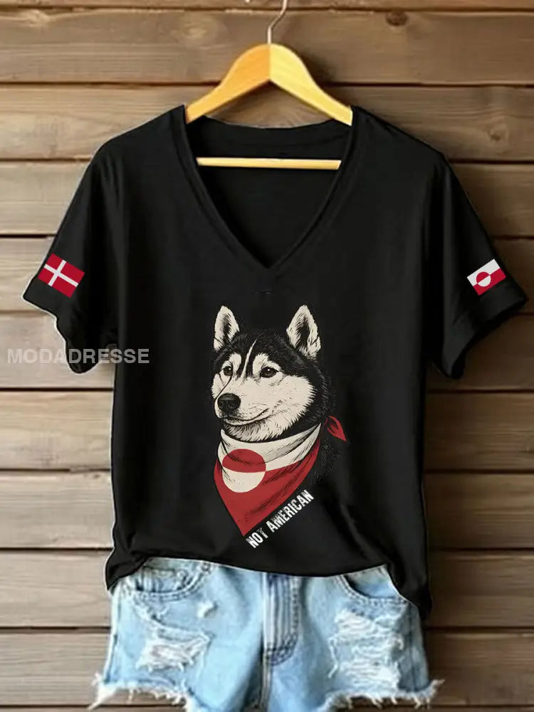 Kvinder Grønland Hund T-shirt sort / S