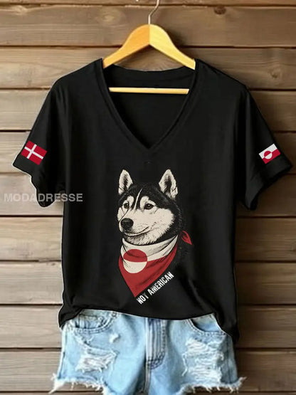 Kvinder Grønland Hund T-shirt sort / S