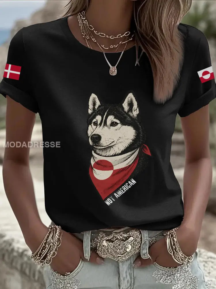 Kvinder Grønland Hund T-shirt sort / S
